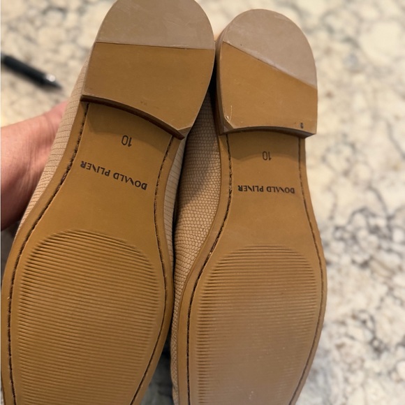 Donald J. Pliner Beige Loafers with Metal Accent